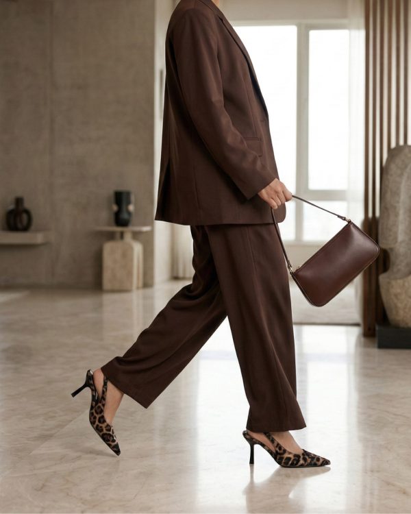 Leopard print slingback