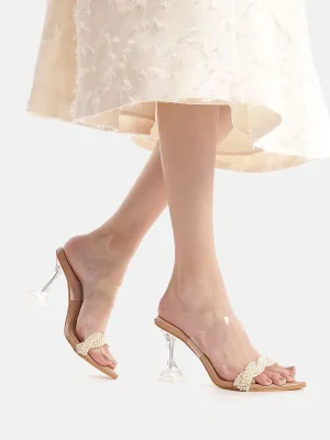 Pearl Clear Hourglass Heel