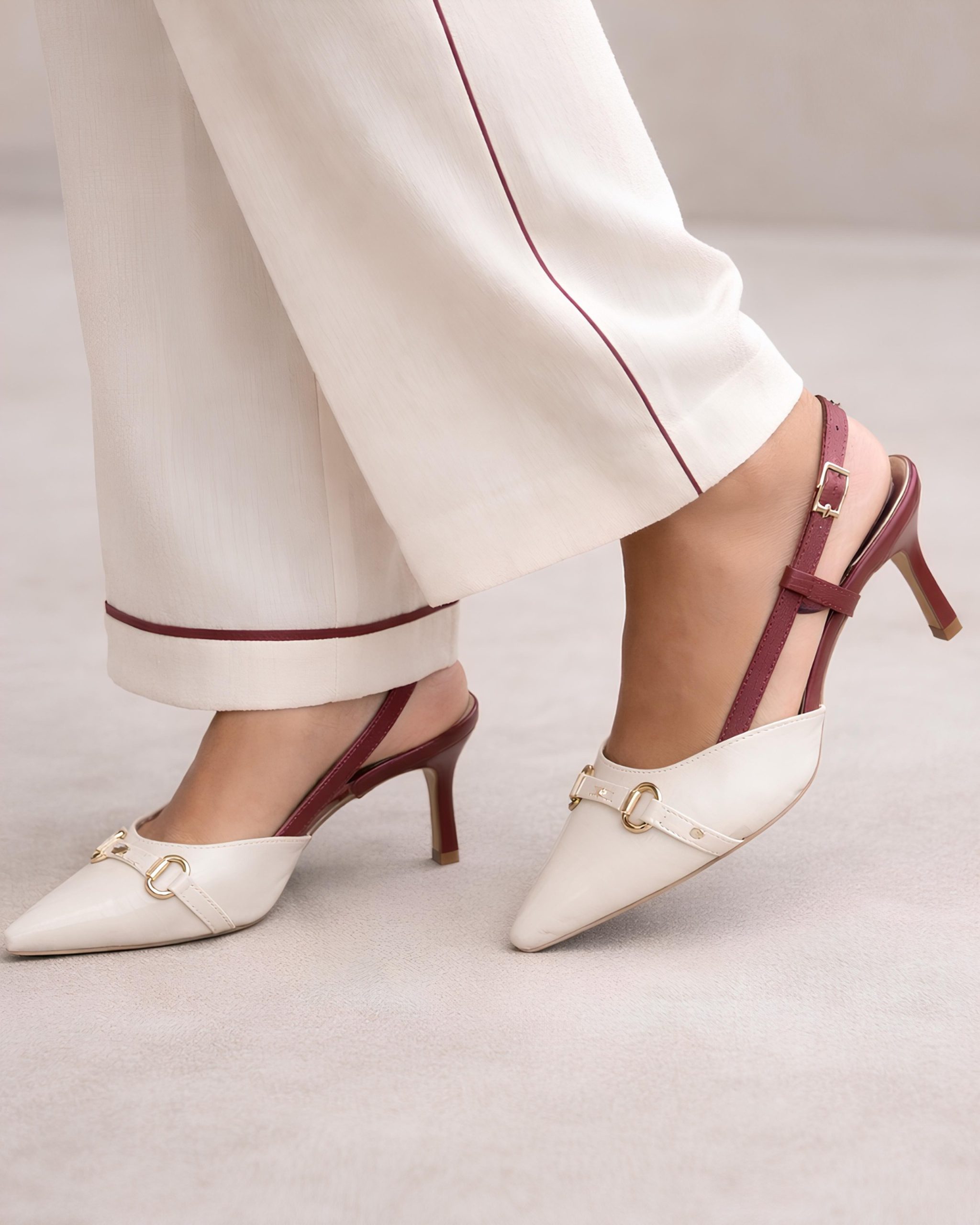 Burgundy Dual Tone Heel - Image 3