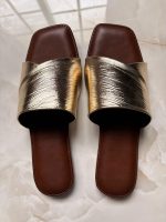 Gold Slide Sandals