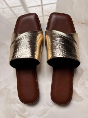 Gold Slide Sandals