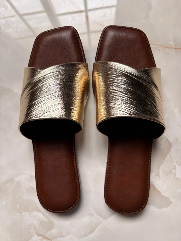 Gold Slide Sandals