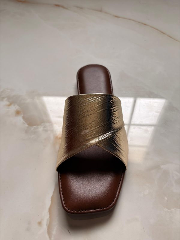 Gold Slide Sandals