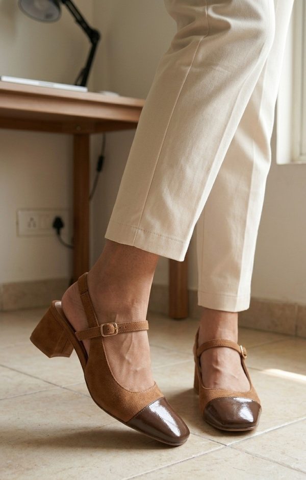 Brown Suede Mary Jane Heels