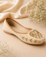 Authentic Zari Cream Jutti