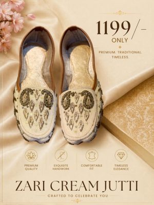 Authentic Zari Cream Jutti