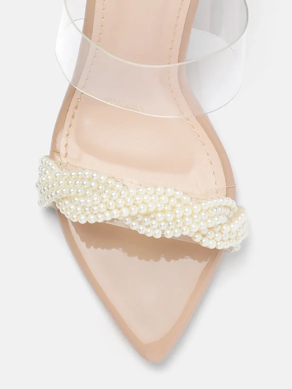 Pearl Clear Hourglass Heel