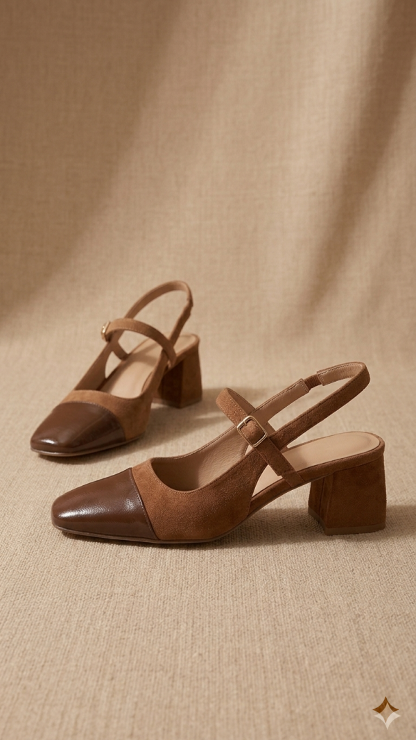 Brown Suede Mary Jane Heels