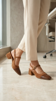 Brown Suede Mary Jane Heels
