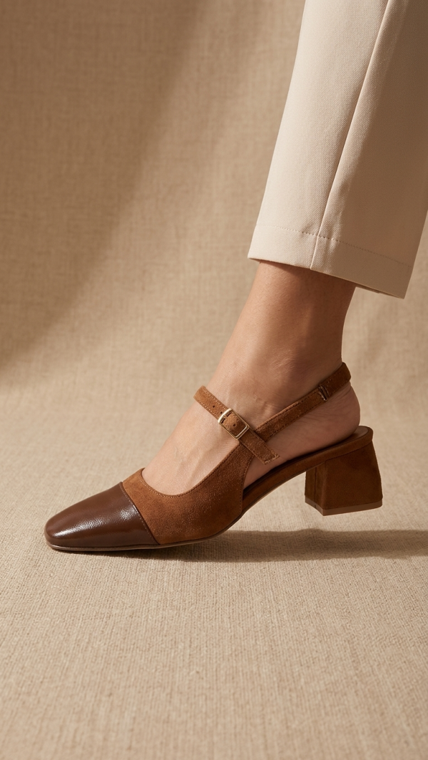 Brown Suede Mary Jane Heels